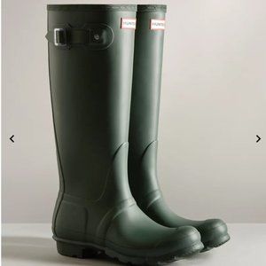 HUNTER - Women's Original Tall Rain Boots - Hunter Green - Unisex Size 6M/7F